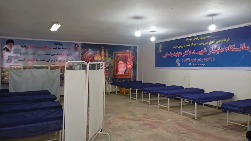 استقرار درمانگاه سیار نیروی زمینی سپاه در حمیدیه برای خدمت‌رسانی به زائران اربعین
